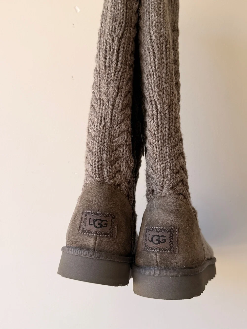 UGG Women's Taupe Knit Cable Tall Boot